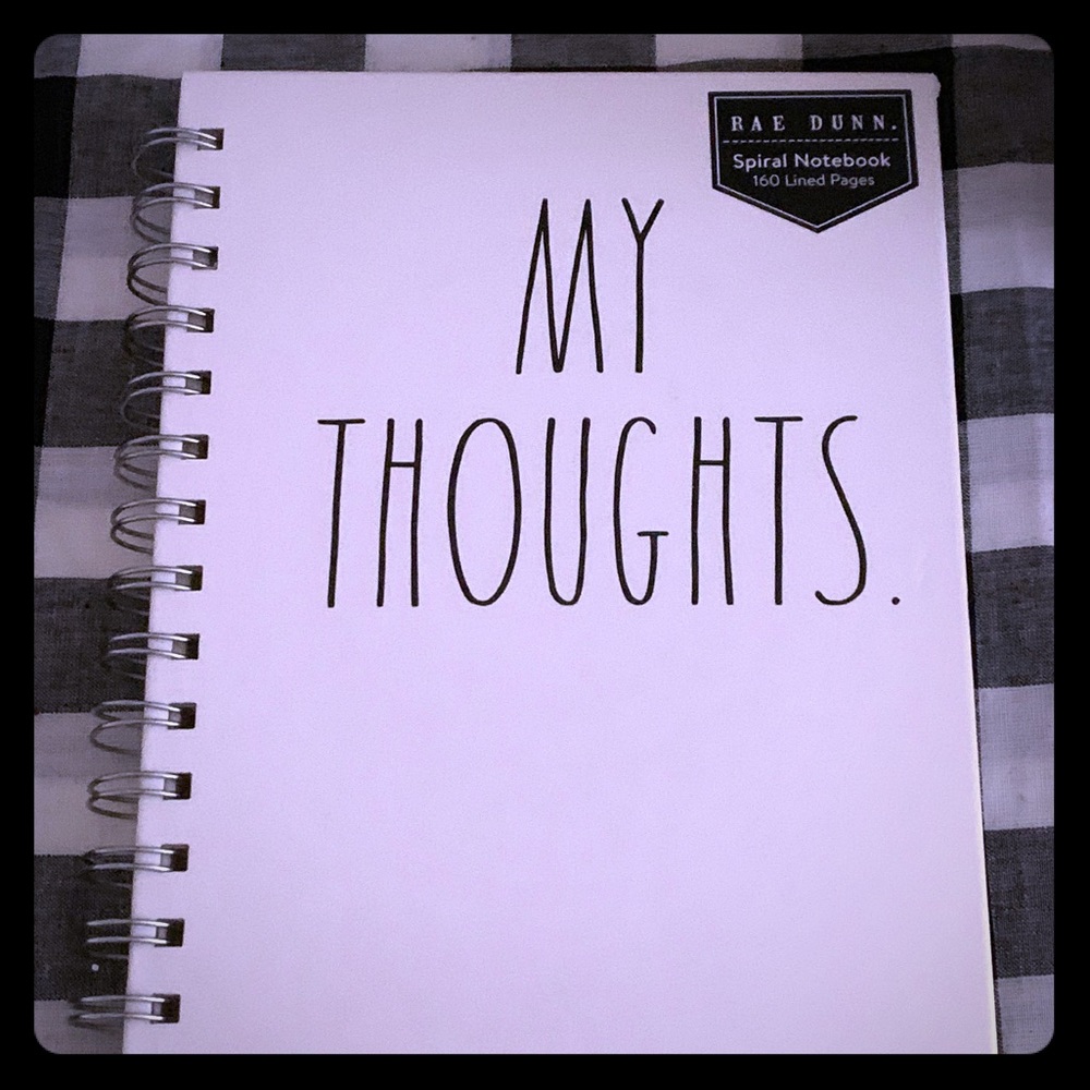 Rae Dunn MY THOUGHTS med. spiral notebook/journal